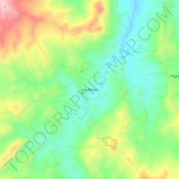 Las Botas topographic map, elevation, terrain