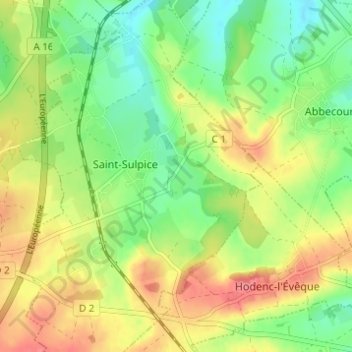 Crécy topographic map, elevation, terrain