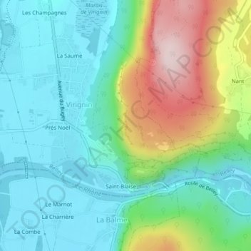 La Balme Noire topographic map, elevation, terrain