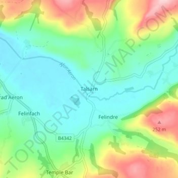 Tal-sarn topographic map, elevation, terrain