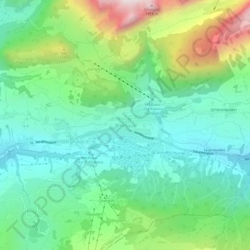 Wildhaus topographic map, elevation, terrain
