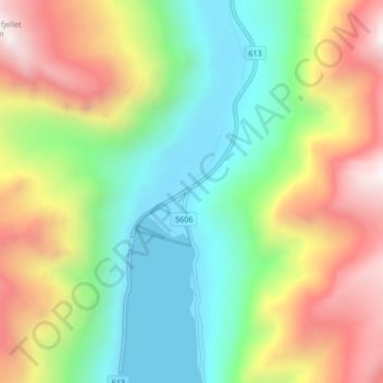 Vetlefjorden topographic map, elevation, terrain