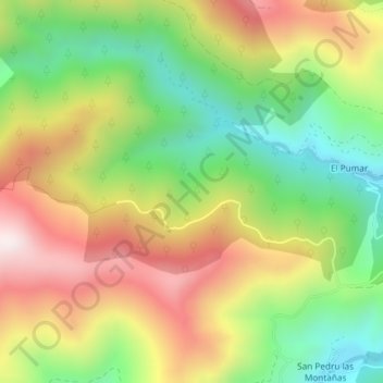 Siecha topographic map, elevation, terrain