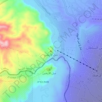 Mount of Temptation topographic map, elevation, terrain