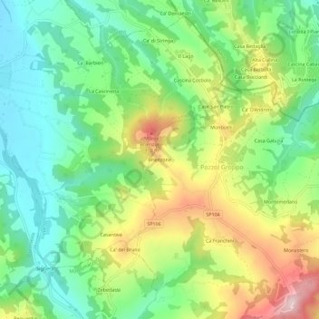 Brienzone topographic map, elevation, terrain