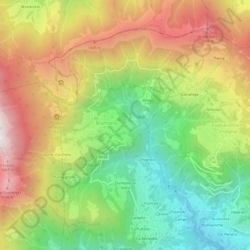 Cornelli topographic map, elevation, terrain