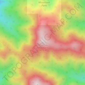 Tehachapi Mountain topographic map, elevation, terrain