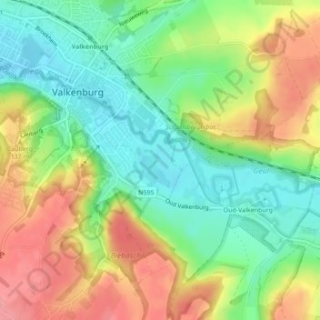 Geulpark topographic map, elevation, terrain