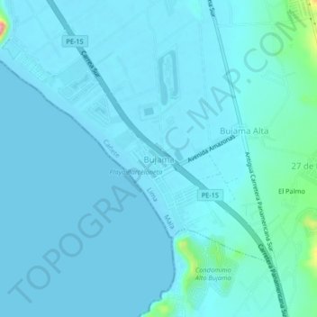 Bujama topographic map, elevation, terrain