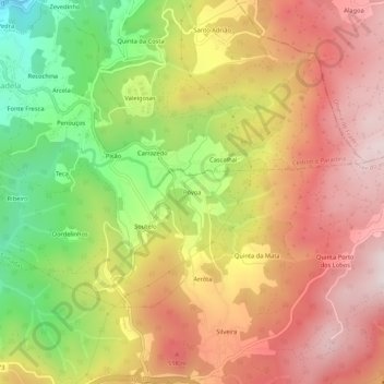 Póvoa topographic map, elevation, terrain