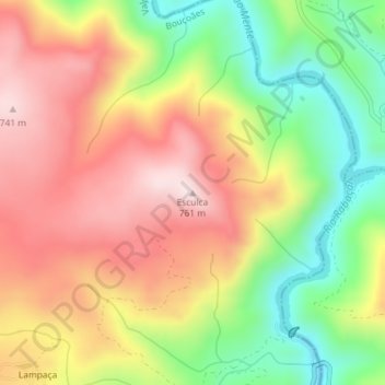 Esculca topographic map, elevation, terrain