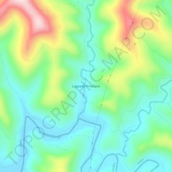 Lageado Procópio topographic map, elevation, terrain