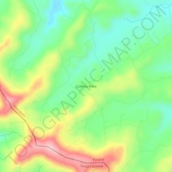 Colônia Nova topographic map, elevation, terrain