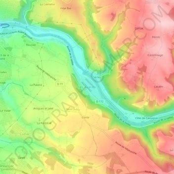 Les Avalats topographic map, elevation, terrain