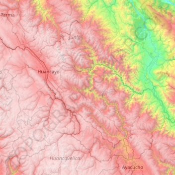 Provincia de Tayacaja topographic map, elevation, terrain