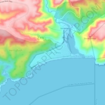 Nature's Valley topographic map, elevation, terrain