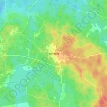 Herråkra topographic map, elevation, terrain