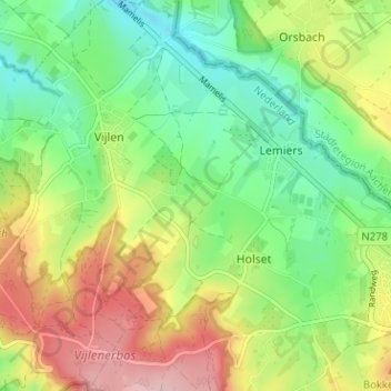 Harles topographic map, elevation, terrain