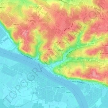 L'Hortie topographic map, elevation, terrain