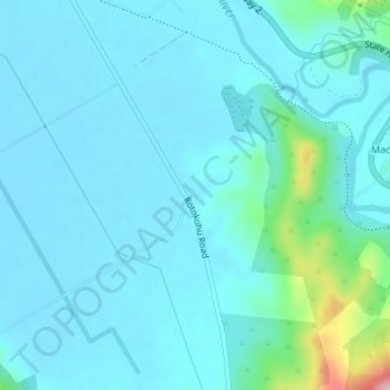Te Moananui topographic map, elevation, terrain