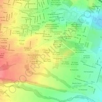 Manzana AP 48 topographic map, elevation, terrain