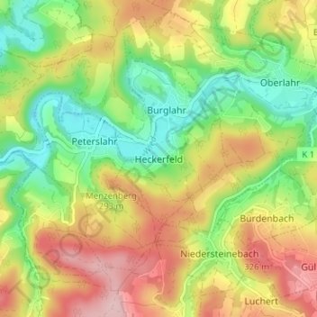 Heckerfeld topographic map, elevation, terrain