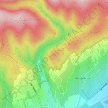 Satzenstein topographic map, elevation, terrain