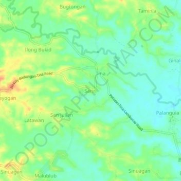 Sariri topographic map, elevation, terrain