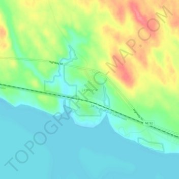 Lemoyne topographic map, elevation, terrain
