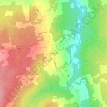 Eaton Corner topographic map, elevation, terrain