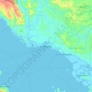 Calbayog topographic map, elevation, terrain