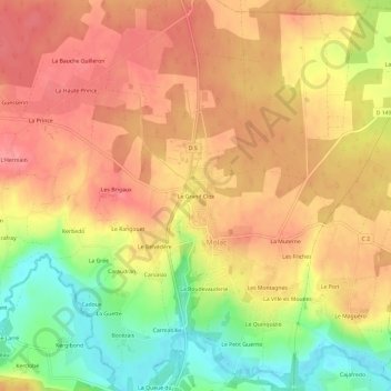 Le Grand Clos topographic map, elevation, terrain
