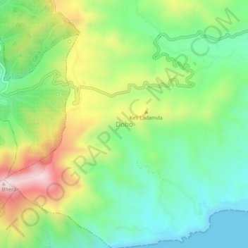 Dobo topographic map, elevation, terrain