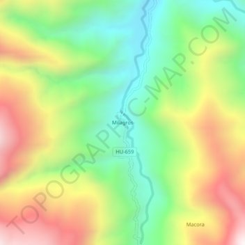 Milagros topographic map, elevation, terrain