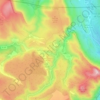 Canto Perdix topographic map, elevation, terrain