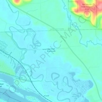 Blackhawk topographic map, elevation, terrain