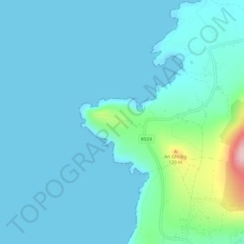 Clogher Head topographic map, elevation, terrain