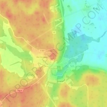 Hjortkvarn topographic map, elevation, terrain