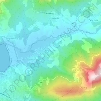 San Ghjuvanni topographic map, elevation, terrain