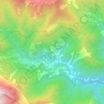 Grasso topographic map, elevation, terrain