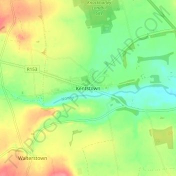 Kentstown topographic map, elevation, terrain