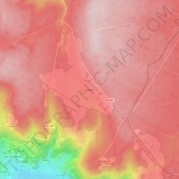 Fragny topographic map, elevation, terrain