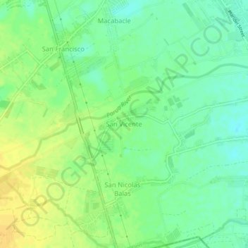 San Vicente topographic map, elevation, terrain
