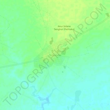 Ndianda topographic map, elevation, terrain