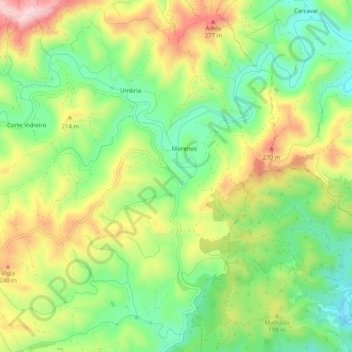 Morenos topographic map, elevation, terrain