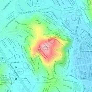 Cerro Atlaco topographic map, elevation, terrain