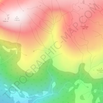 Listred topographic map, elevation, terrain