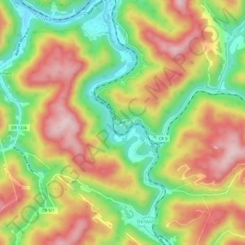 Rift topographic map, elevation, terrain