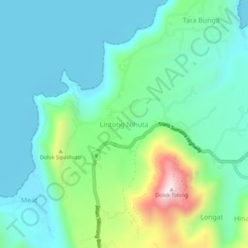 Lintong Nihuta topographic map, elevation, terrain