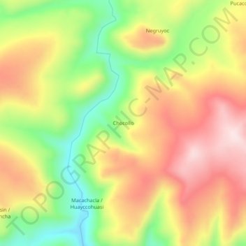 Chocollo topographic map, elevation, terrain